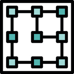 Poster - Secure network grid visualized with interconnected digital blocks, representing blockchain technology and data exchange