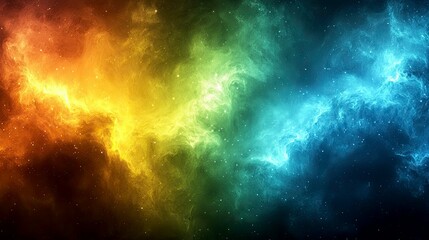 Wall Mural - cosmic dreamscapes: a vibrant nebula in shades of blue, green, and orange. an abstract exploration o