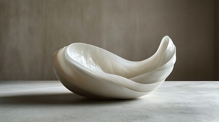 Sticker - Elegant White Sculptural Bowl Design