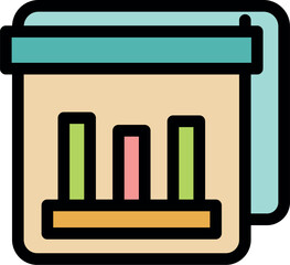 Poster - Folder icon with analytics, statistics and data analysis, representing business performance tracking and reporting