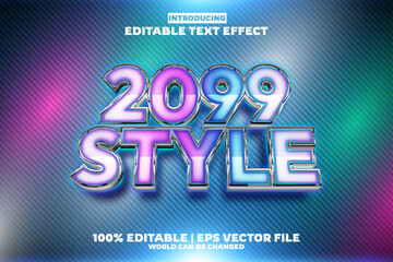 Poster - New 2099 editable text effect in modern trend style