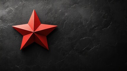 Poster - Red star on dark stone background; award concept