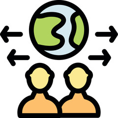Poster - Two businesspeople managing import and export operations around the world