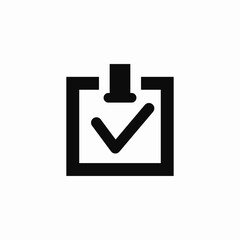 Poster - Checklist task complete done icon vector sign