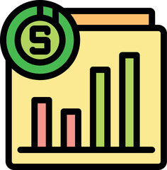 Poster - Business profits are increasing, as shown by a colorful bar graph with a dollar symbol
