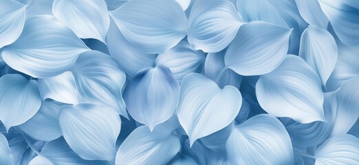 Sticker - Delicate Blue Leaves Arrangement, Soft Textures and Shades, Nature's Elegance in Cool Tones, copy space for text