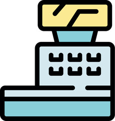 Poster - Electronic cash register processing payment, representing modern point of sale - pos - systems used in retail and commerce