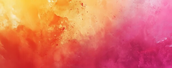Poster - Vibrant Abstract Gradient Background in Warm Colors of Orange, Yellow, and Pink, copy space for text