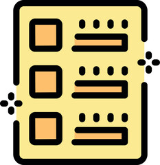 Poster - Yellow checklist icon featuring three distinct bullet points