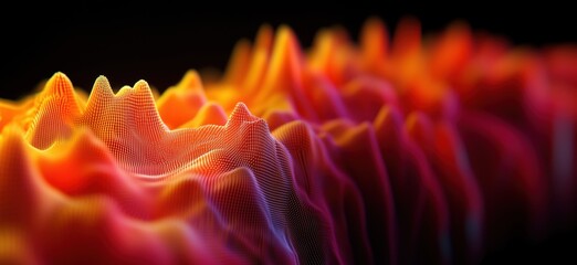Poster - colorful abstract wave pattern representing sound frequencies and digital art, copy space for text