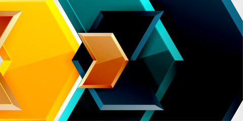Poster - Technology dynamic arrow geometric background. Vector Illustration For Wallpaper, Banner, Background, Card, Book Illustration, landing page