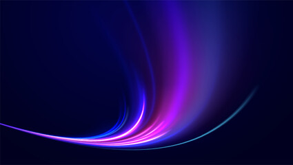 Wall Mural - neon stripes in the form of drill, turns and swirl. speed of light concept background. abstract back