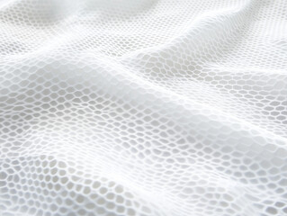 Poster - Light and bright minimalist hexagonal geometric grid pattern with dynamic waving motion on a clean pure white architectural surface background