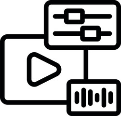 Poster - Icon of video editing software adjusting audio and video settings, ideal for representing post production and multimedia content creation