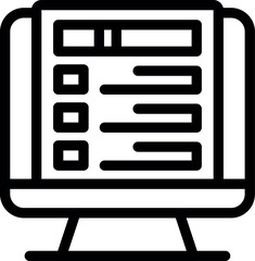 Poster - online survey showing checklist on computer screen representing online voting, exam or questionnaire