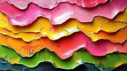 Poster - Colorful paint texture, layered strokes, abstract art, studio shot, background design