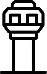 Poster - Airport control tower icon representing aviation safety and air traffic management