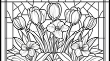 Tulips, Flowers, Stained Glass Free Stock Photo - Public Domain Pictures