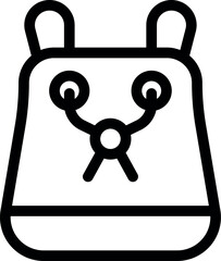 Poster - Simple line art icon of a bear shaped backpack, ideal for projects related to children, school, or accessories