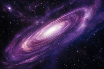 Wall Mural - deep space vista with swirling purple and blue nebulae, distant galaxies casting mysterious light, floating celestial bodies and twinkling stars in infinite cosmos
