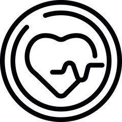 Poster - Heartbeat line showing heart rate inside circle icon represents health and wellness monitoring