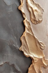 Wall Mural - Warm metallic acrylic textures intertwine in a captivating design, showcasing a rich interplay of gold and dark tones against a smooth surface, perfect for contemporary interiors