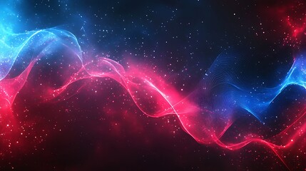 Wall Mural - vibrant abstract red and blue waves background