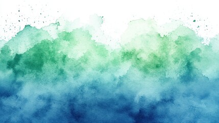 Poster - Abstract green-blue watercolor wash background