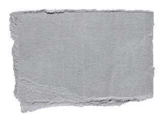 Poster - Isolated cut out torn piece of blank gray paper note cardboard with texture and copy space for text, transparent png background design element