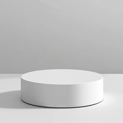 Sticker - A simple white cylindrical stand, alone on a clear background, created by image