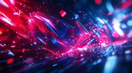 Wall Mural - vibrant abstract red and blue waves background