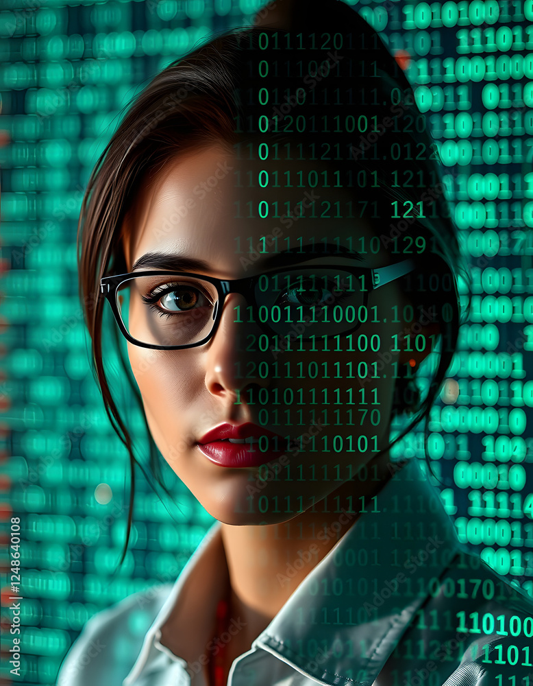 Binary code wallpaper, realistic. with white shades Stock Illustration ...