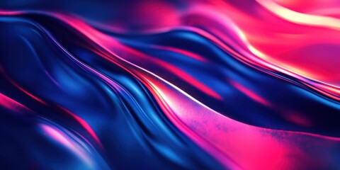 Poster - Abstract Digital Glitch Background with Flowing Lines in Vivid Shades of Blue, Red, and Pink Ideal for Modern Design Projects