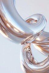 Wall Mural - Smooth ribbons of liquid metal float gracefully in a zero-gravity setting, twisting into infinity while reflecting an ethereal cosmic backdrop. The metallic surface glimmers with intricate details