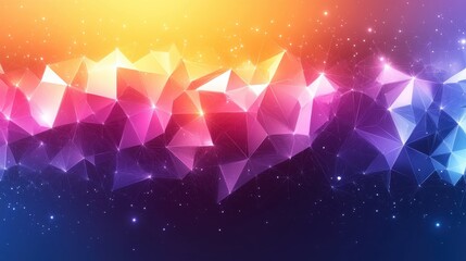 Poster - Abstract colorful geometric background; vibrant polygonal shapes; cosmic backdrop; website banner