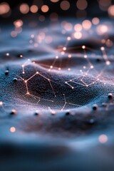 Poster - a cosmic landscape is illuminated by glowing, interconnected dots that form intricate constellations