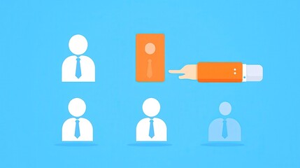 Poster - AI-driven HR Solutions, innovative global platforms enhancing remote hiring processes, featuring clean lines, ample copy-space, and minimalist vector illustrations for clarity.