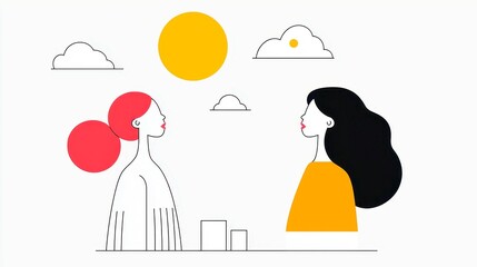 Poster - Global AI Marketing Strategies, innovative cross-border techniques for brands, emphasizing simplicity and clarity in design, featuring vector line art with ample copy-space.