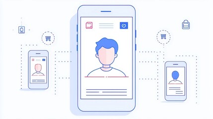 Poster - Digital Identity Verification for Secure Transactions, showcasing a minimalistic vector design, emphasizing clarity and simplicity for cross-border security solutions.