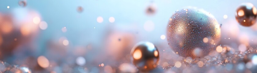 Poster - A mesmerizing display of blurred, multi-colored glowing bokeh creates a dreamlike atmosphere, reminiscent of distant galaxies and stardust. The soft gradient offers an ideal space for text