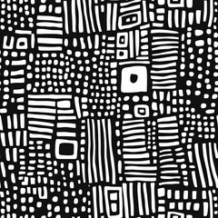 Poster - Irregular Geometric Black and White Pattern with Unique Shapes and Designs for Creative Projects and Artistic Backgrounds
