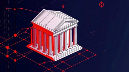 Poster - Innovative Digital Banking, modern borderless banking solutions, user-friendly design, clean lines, minimalist vector art, adaptable for various digital platforms, clear and engaging visual appeal
