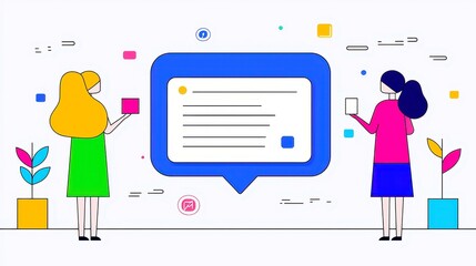 Poster - Decentralized Social Media Revolution, exploring the impact of blockchain technology on global communication, featuring clean, minimalist line art for clarity and engagement