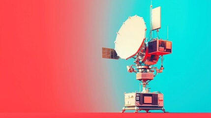 Poster - Satellite Internet and Global Business, exploring how satellite connectivity transforms international operations, enhancing communication, efficiency, and market reach.