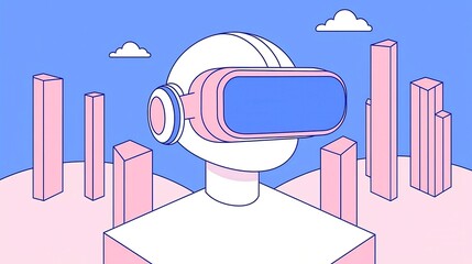 Poster - Metaverse Workspaces for Global Collaboration, exploring virtual environments designed for teamwork, featuring clean lines, open layouts, and ample room for text integration.