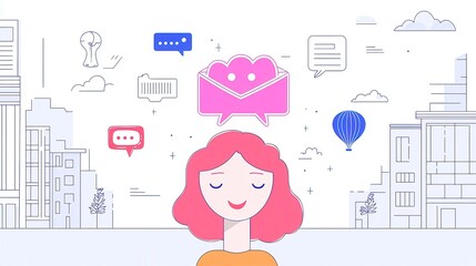 Poster - Digital Marketing Evolution, AI-driven content transforming global strategies, featuring clean lines, ample copy-space, and minimalist vector design elements