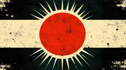 Poster - Grunge Style Sun Flag Design, Abstract Background