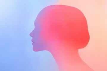 Wall Mural - head silhouette with gradient coloring