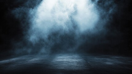 Aufkleber - Dark and Mysterious Background Featuring Smoke and Fog in the Center Creating an Atmospheric and Eerie Ambience Perfect for Artistic Projects