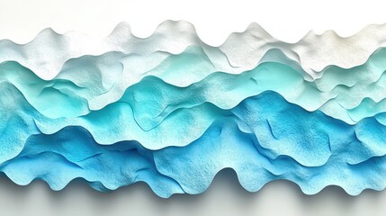 Aufkleber - Abstract ocean wave paper art, calming background, design element